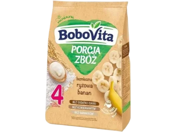 Zdjęcie produktu BoboVita Porcja Zbóż Bezmleczna kaszka ryżowa z bananem 4m+, proszek