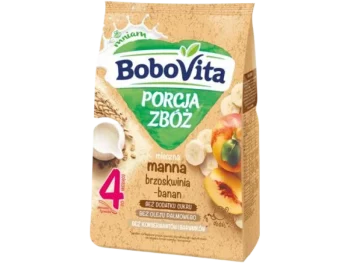 Zdjęcie produktu BoboVita Porcja Zbóż Kaszka mleczna manna bananowo-brzoskwiniowa, proszek