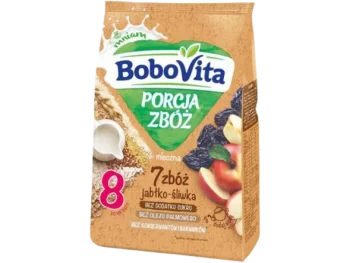 Zdjęcie produktu BoboVita Porcja zbóż mleczna kaszka 7 zbóż jabłko – śliwka, proszek