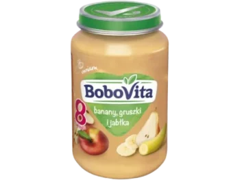 BoboVita Przecier banany gruszki i jabłka po 8 miesiącu, 15 mg/100 g