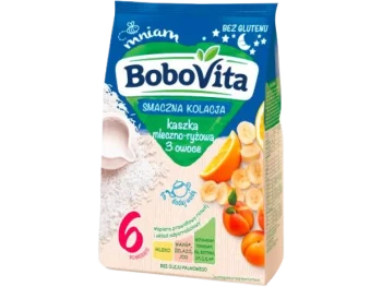 Zdjęcie produktu BoboVita Smaczna Kolacja Kaszka mleczno-ryżowa 3 owoce po 6 miesiącu, proszek