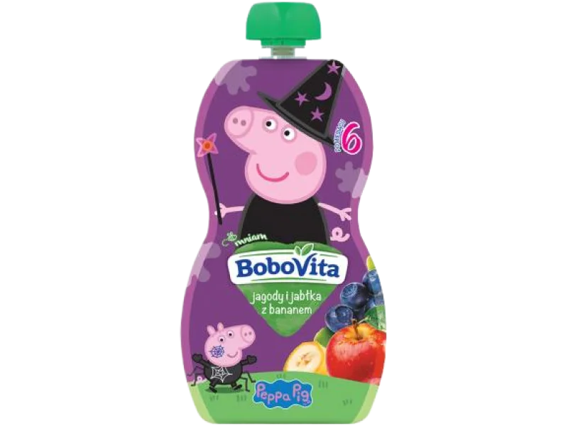 BoboVita Świnka Peppa Mus jagody i jabłka z bananem po 6 miesiącu