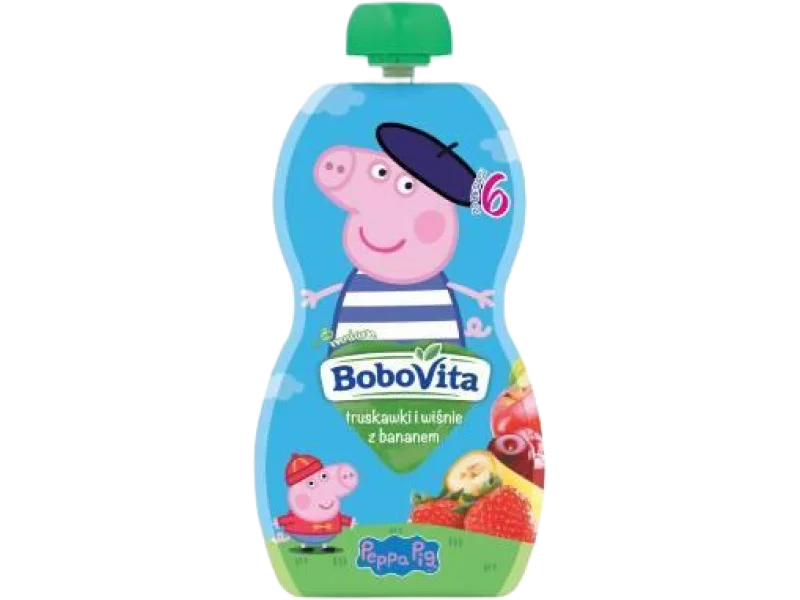 BOBOVITA Świnka Peppa Mus Truskawka, wiśnia, banan