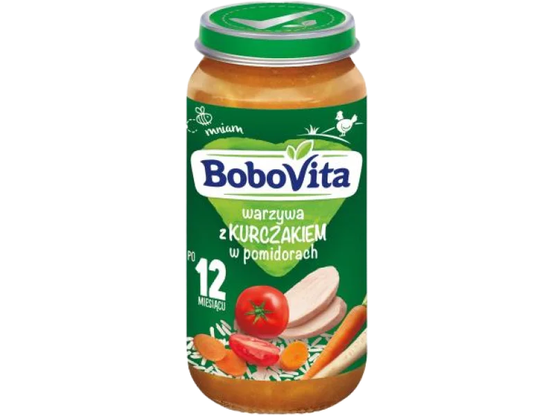 BoboVita Warzywa z kurczakiem w pomidorach po 12 miesiącu, 0,08 g/100 g