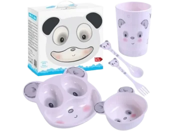 Zdjęcie produktu Bocioland zestaw 5 naczyń dziecięcych Panda