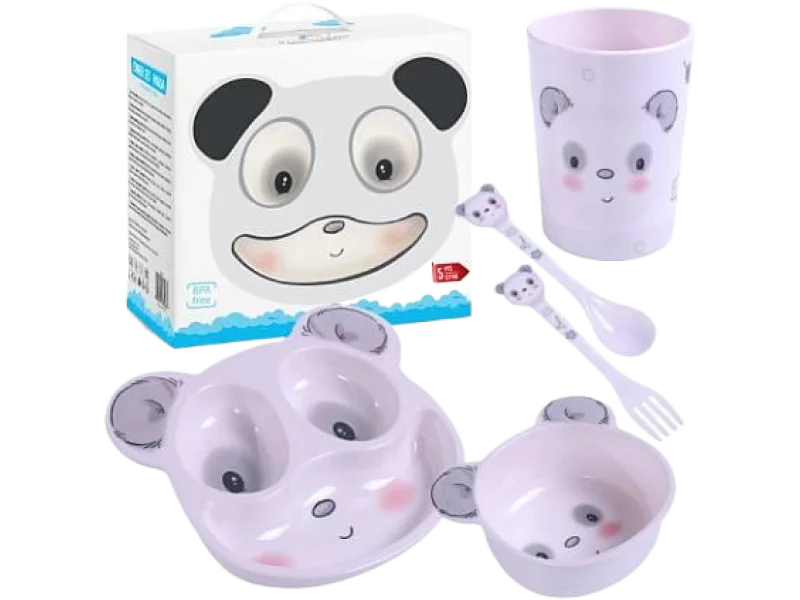 Bocioland Zestaw 5 naczyń dziecięcych Panda