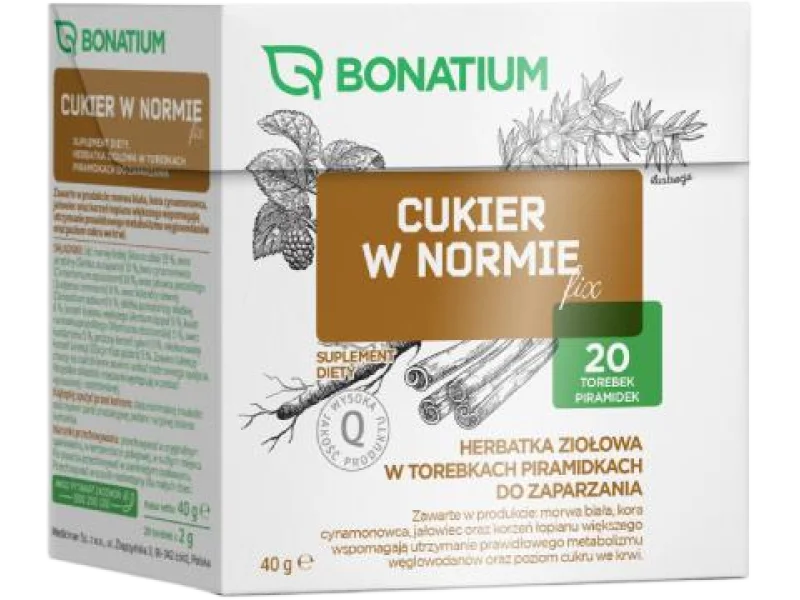 Bonatium Cukier w normie fix, zioła do zaparzania