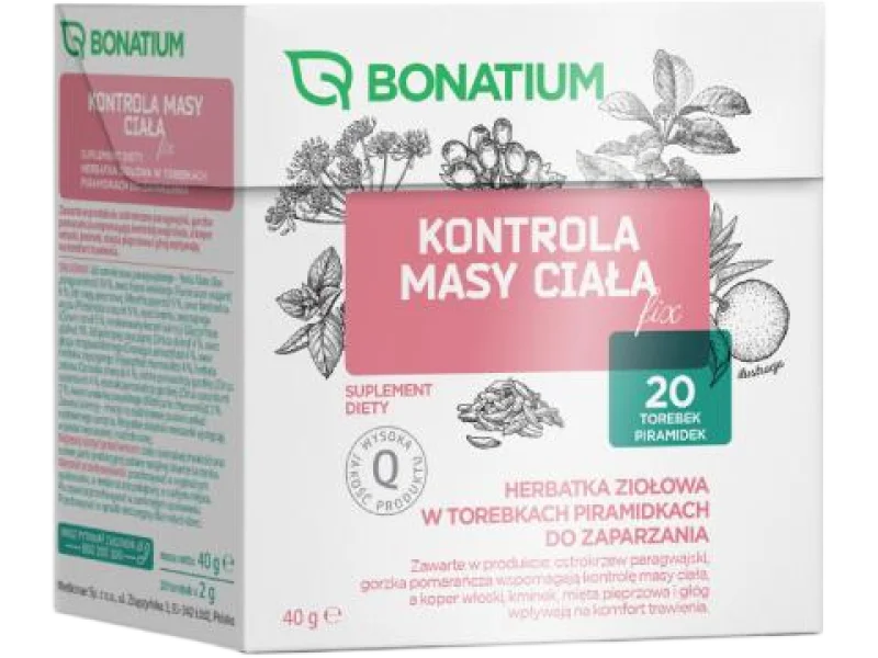 Bonatium Kontrola masy ciała fix, zioła do zaparzania
