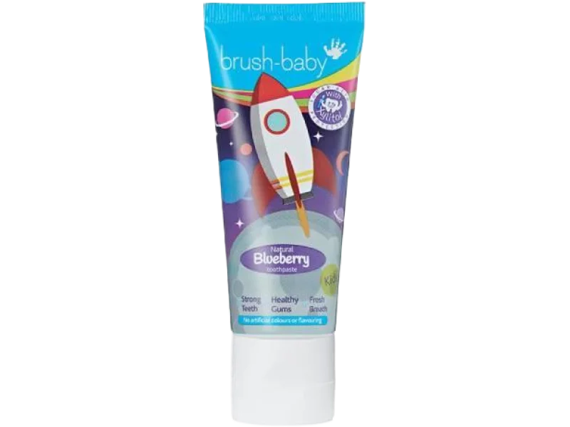 BRUSHBABY Pasta do zębów dla dzieci w wieku 3+ lat JAGODOWA, pasta do jamy ustnej