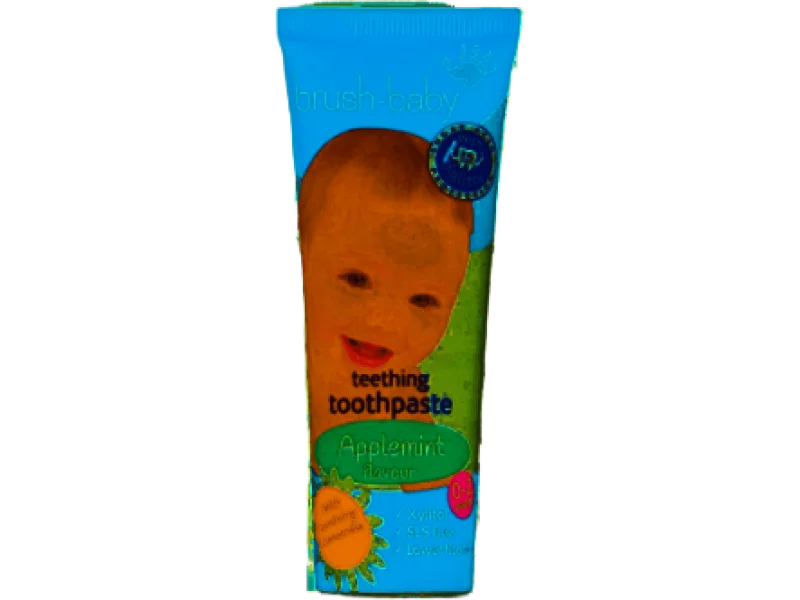 BRUSHBABY Pasta do zębów z rumiankiem dla dzieci 0-2 lat jabłkowo-miętowa, pasta do jamy ustnej