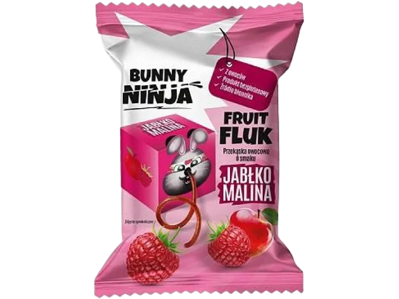BUNNY NINJA Fruit Fluk przekąska owocowa o smaku jabłko-malina, żelki