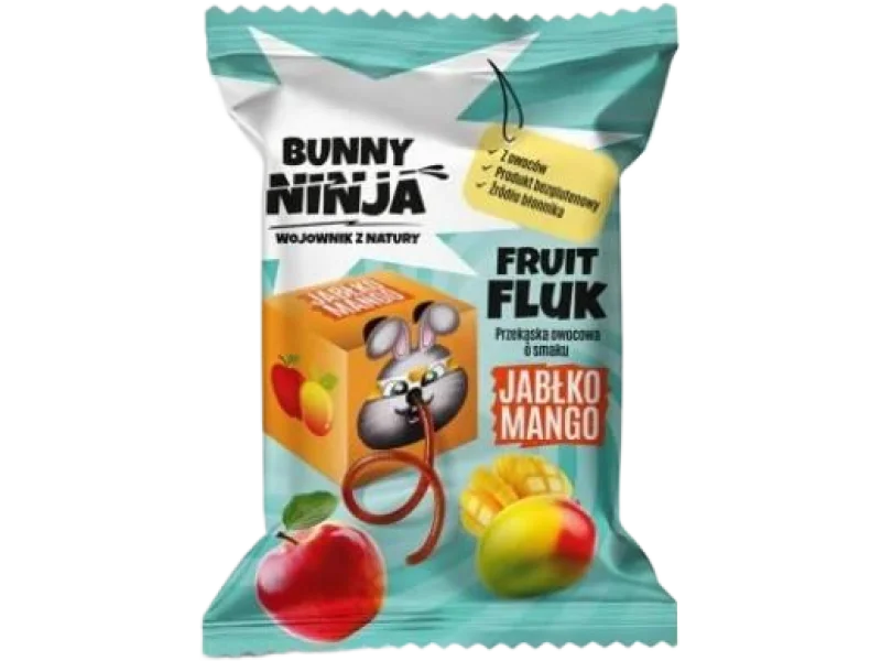 BUNNY NINJA Fruit Fluk Przekąska owocowa o smaku jabłko-mango