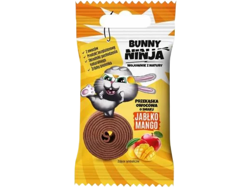 BUNNY NINJA Przekąska owocowa o smaku jabłko-mango, żelki