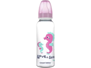 Zdjęcie produktu CANPOL BABIES Butelka LOVE&SEA, różowa, koniki morskie, sprzęt medyczny