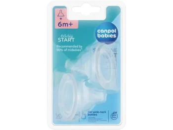 Zdjęcie produktu CANPOL BABIES EasyStart Smoczki silikonowe kaszka do butelki szerokiej, sprzęt medyczny