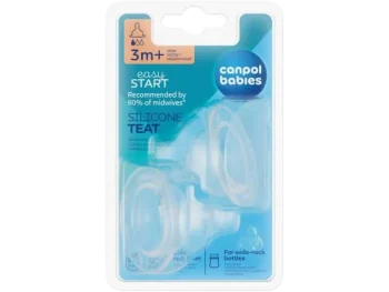 Zdjęcie produktu CANPOL BABIES EasyStart Smoczki silikonowe wolny do butelki szerokiej, sprzęt medyczny