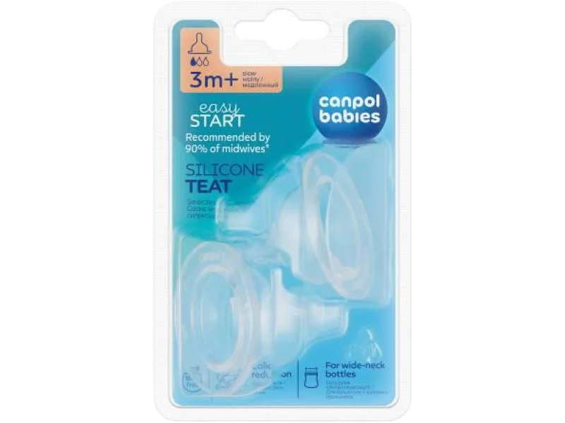 CANPOL BABIES EasyStart Smoczki silikonowe wolny do butelki szerokiej, sprzęt medyczny