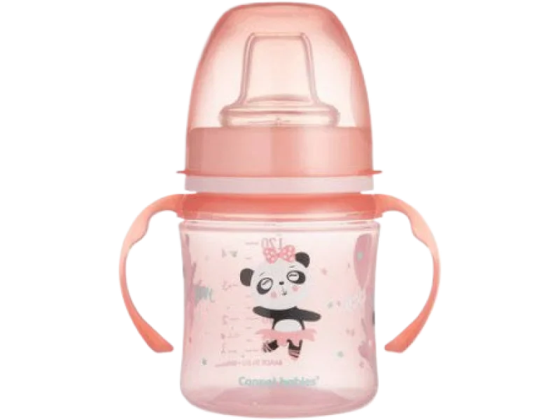 CANPOL BABIES Kubek treningowy EasyStart 6m+ różowa panda 120ml, sprzęt medyczny