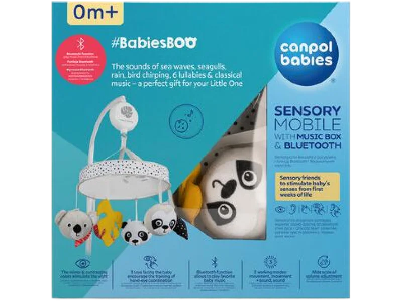 CANPOL BABIES Sensoryczna karuzela z pozytywką bluetooth BabiesBoo, sprzęt medyczny