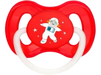 Zdjęcie produktu Canpol Babies smoczek okrągły Kosmos, 0-6 miesięcy, czerwony
