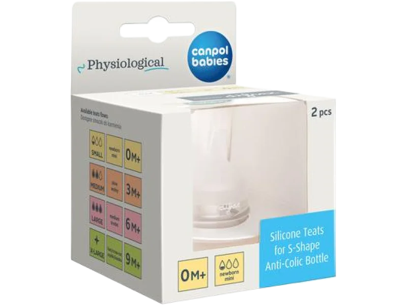 CANPOL BABIES smoczek silikonowy do butelki S-Shape S (mini) 0 m+, sprzęt medyczny