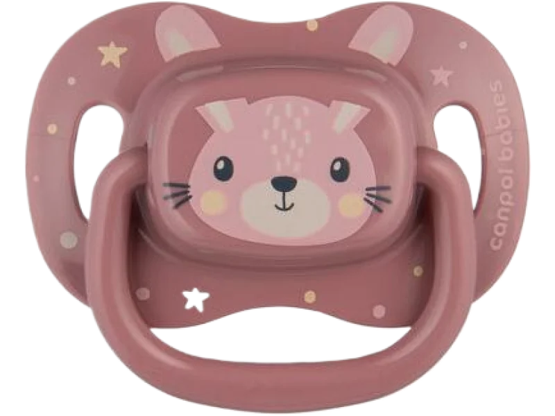CANPOL BABIES Smoczek uspokajający silikonowy symetryczny CUTE ANIMALS różowy