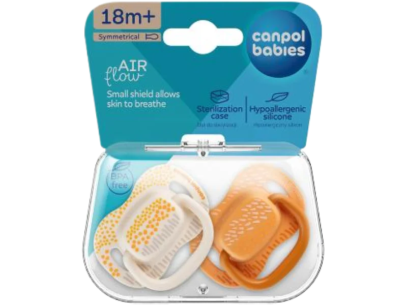 CANPOL BABIES Smoczek uspokajający silikonowy symetryczny MOUNTAINS, sprzęt medyczny