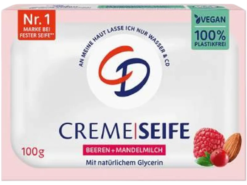 CD Creme Mydło w kostce z gliceryną Jagody i Mleczko Migdałowe