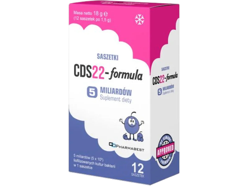 CDS22-formula 5 mld o smaku borówkowym (dawniej Vivomixx), proszek do sporządzania zawiesiny doustnej