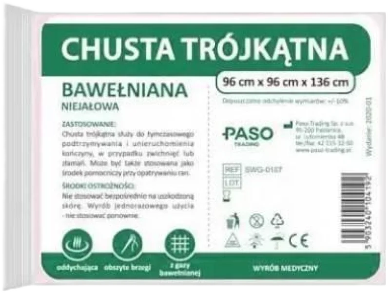 Chusta Trójkątna bawełniana niejałowa PASOMED