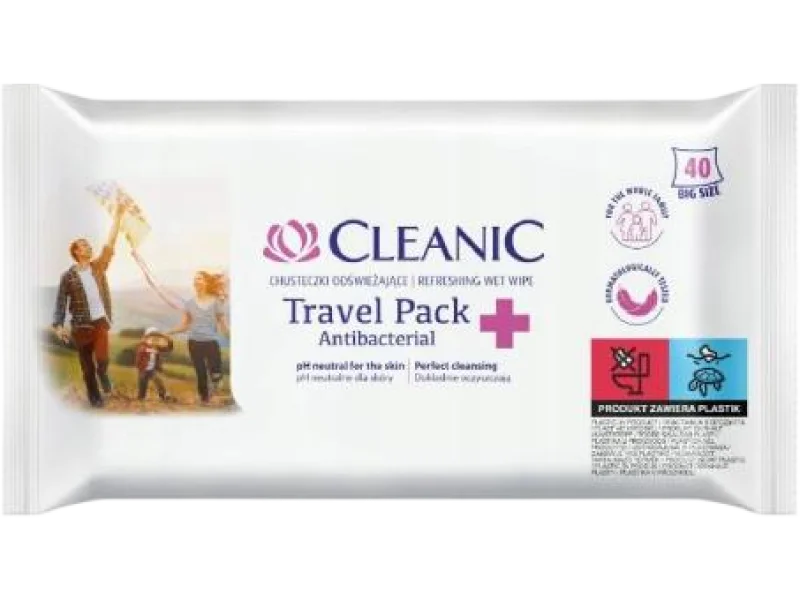 CLEANIC Antibacterial Travel Pack Chusteczki odświeżające