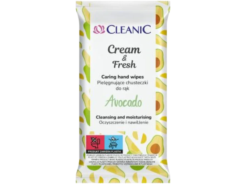 CLEANIC Cream&Fresh Chusteczki do rąk Avocado