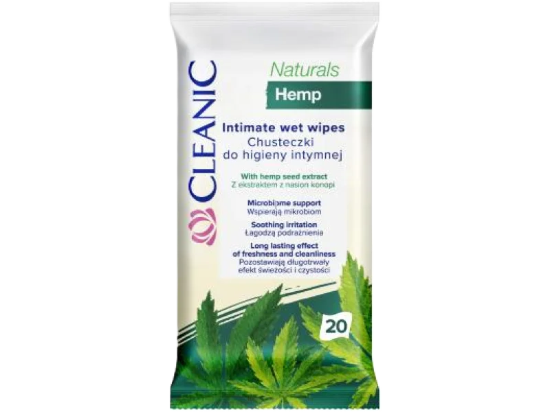 CLEANIC Naturals Hemp Chusteczki do higieny intymnej