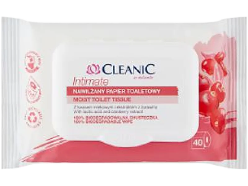 CLEANIC Nawilżany papier toaletowy INTIMATE, chusteczki