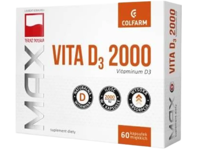 COLFARM Witamina D3 2000 Max Vita, kapsułki, 50 µg