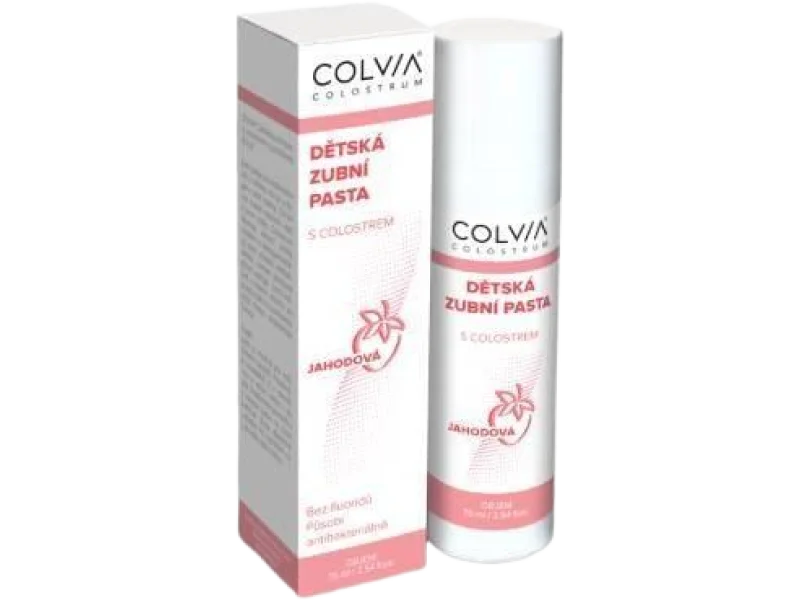 Colvia Pasta do zębów z colostrum dla dzieci o smaku truskawkowym, pasta do jamy ustnej