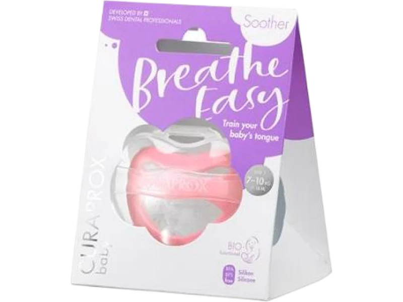 CURAPROX BABY Breathe Easy Smoczek różowy 7-10kg rozmiar 1, sprzęt medyczny