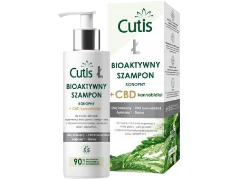 CUTIS Ł Bioaktywny Szampon konopny + CBD kannabidiol