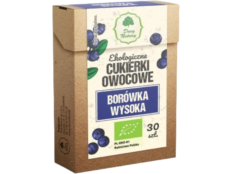 DARY NATURY Ekologiczne Cukierki owocowe borówka wysoka