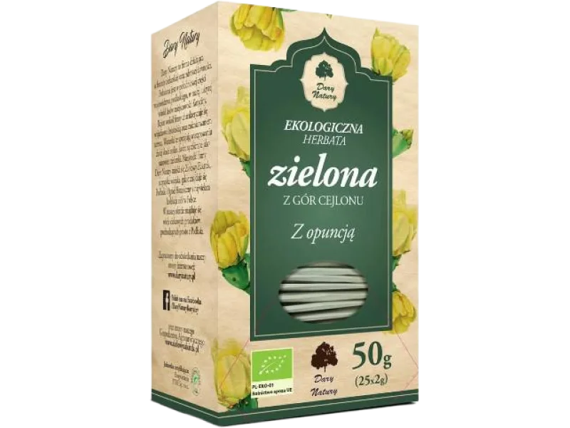 Dary Natury Herbata Zielona z gór cejlonu z Opuncją, zióła do zaparzania