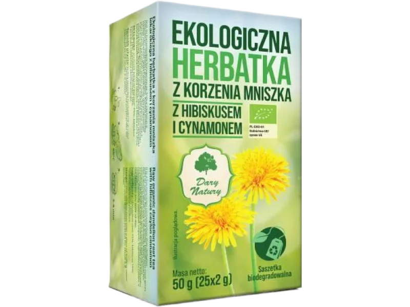 Dary Natury Herbatka z korzenia Mniszka lekarskiego z Hibiskusem i Cynamonem, saszetki