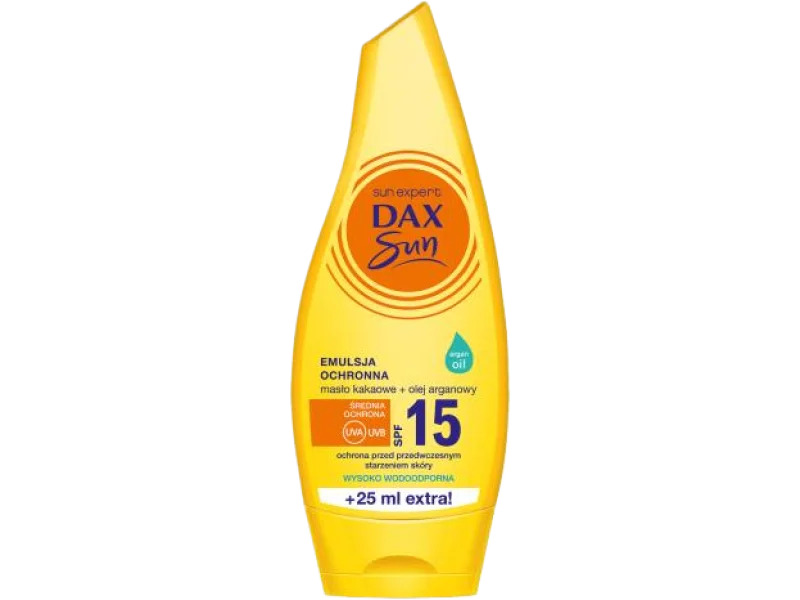 DAX SUN Emulsja ochronna do opalania z Masłem kakaowym i Olejem arganowym SPF15
