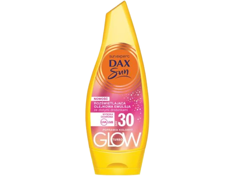 DAX SUN Rozświetlająca olejkowa emulsja ze złotymi drobinkami SPF30