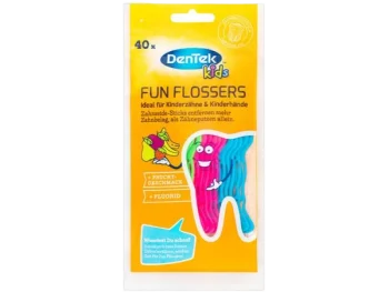 Zdjęcie produktu DENTEK Kids Wykałaczki z nicią dentystyczną dla dzieci Fyn Flossers, sprzęt medyczny