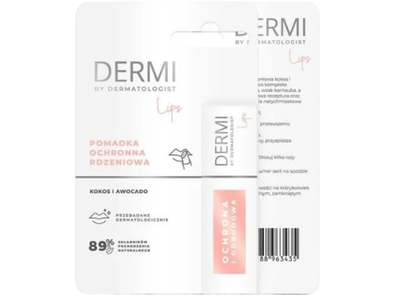 DERMI Lips Pomadka ochronna rdzeniowa Kokos i awokado