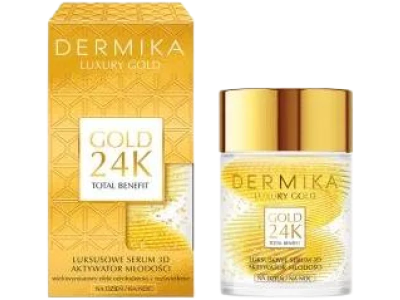 DERMIKA LUXURY GOLD 24K Luksusowe serum 3D aktywator młodości na dzień i na noc