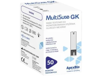 Zdjęcie produktu DIATHER MultiSure GK Paski testowe do monitorowania stężenia glukozy we krwi, test diagnostyczny