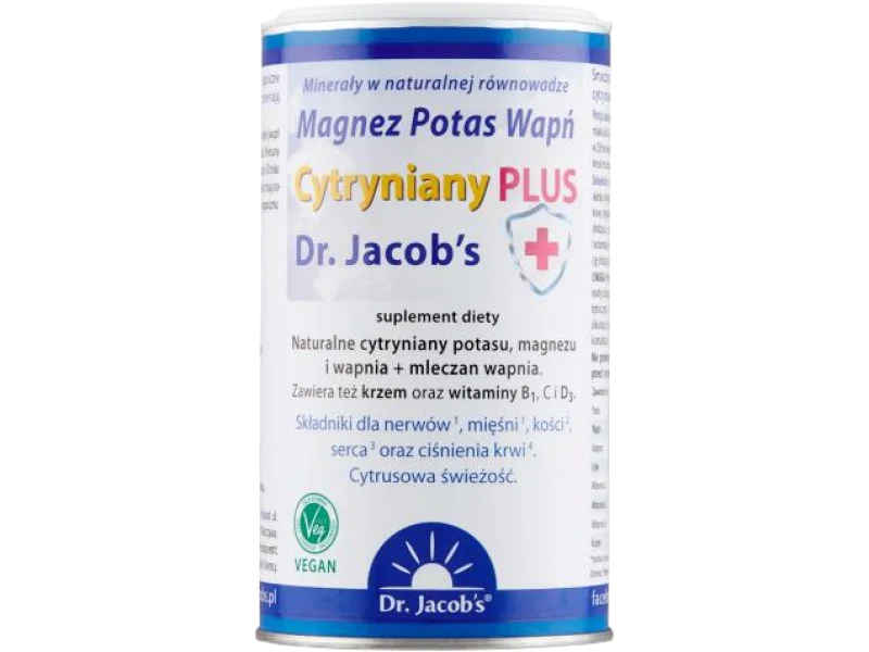Dr. Jacob’s Magnez Potas Wapń Cytryniany PLUS, proszek