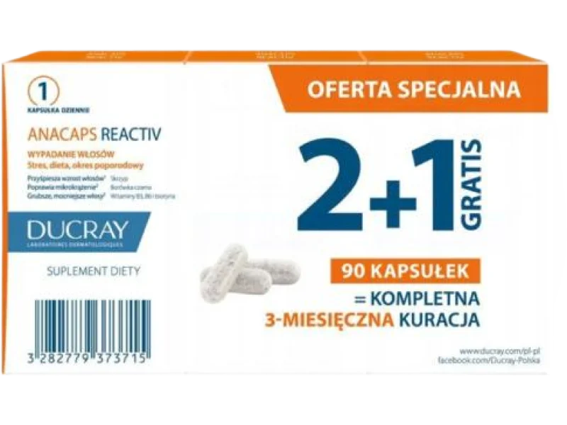 Ducray Anacaps Reactiv, kapsułki