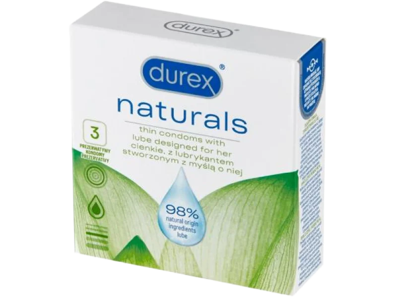 DUREX NATURALS prezerwatywy z lubrykantem